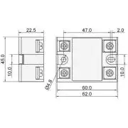 Szilárdtest relé - teljesítményszabályzó (SSR), 1-fázisú, 60A, 500K dimmer, 24...380V AC, nullátmenetnél kapcsol