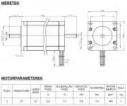 1.9Nm Léptetőmotor, Bipoláris, Hibrid