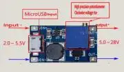 Felkonvertáló, micro USB 5V bemenet