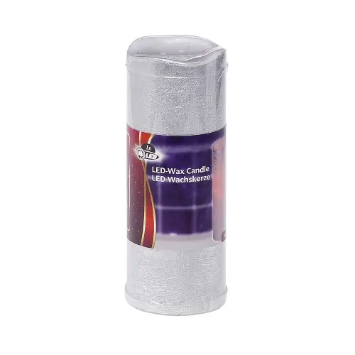 LED-es karácsonyi gyertya - ezüst