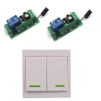 2 gombos Távirányítós Kapcsoló, villanykapcsoló + 2 vevőegység