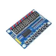 Gomb, LED és kijelző modul, kék TM1638