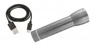 Powerbank LED lámpával, 2600mA, ezüst