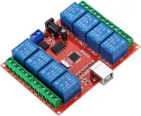 USB - 8 csatornás relé modul panel