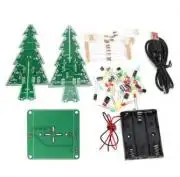 Karácsonyfa LEDes áramkör KIT (Elemtartós és USB kábeles változat)