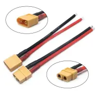 1 pár (2db) XT60 csatlakozó (apa és anya) kábelre szerelve (10cm, 14AWG)