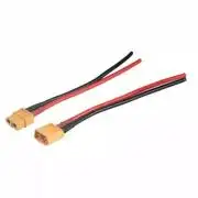 1 pár (2db) XT60 csatlakozó (apa és anya) kábelre szerelve (10cm, 14AWG)