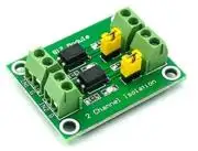 Galvanikus leválasztó panel, 2 csatornás, optócsatolókkal