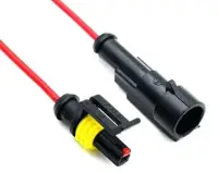 Vízálló anya+apa csatlakozópár autó/motor 18AWG kábellel szerelve