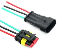 Vízálló anya+apa csatlakozópár autó/motor 18AWG kábellel szerelve