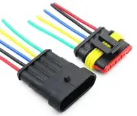 Vízálló anya+apa csatlakozópár autó/motor 18AWG kábellel szerelve