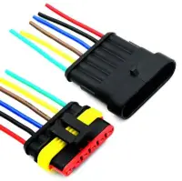 Vízálló anya+apa csatlakozópár autó/motor 18AWG kábellel szerelve