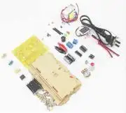 Építő KIT LM317 áramkör, lineáris feszültségszabályzó, kijelzővel és akril házzal