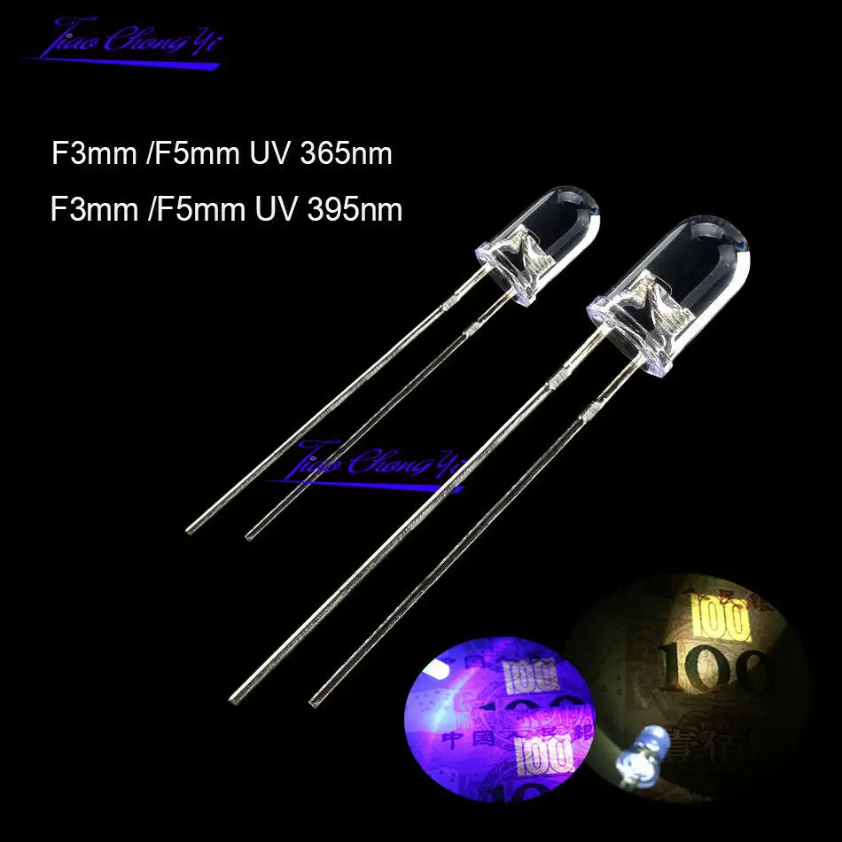 20x LED UV Viola 5mm Ultra Luminosi - Rotondi, Lampada Per Modellismo, RC, PC