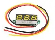 Mini Digital Voltmeter DC 0-100V LED Panel Voltage Meter 3-Digital With 3 Wires