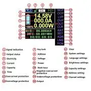 Vezeték nélküli, Grafikus Wattméter, Akkumulátor töltés kisütés monitorozó, telejesítménymérő, USB lehetőség
