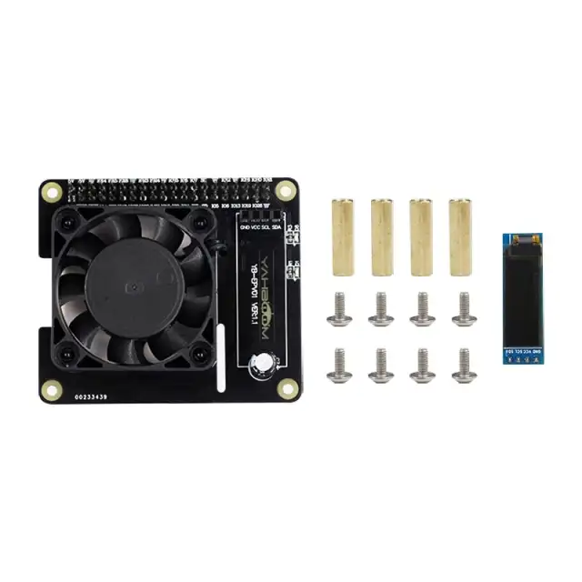 Raspberry PI 4B / 3B intelligens hőmérséklet szabályó pajzs ventilátorral, real-time kijelzővel!