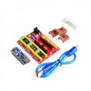 3 tengelyes motorvezérlő pajzs Arduinohoz, pl CNC, 3D nyomtató, robotkar, stb. vezérlésére, tartozék Arduino-val és motorvezérlőkkel