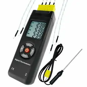 4 csatornás Digitális hőmérő műszer, 4 bemenet (-50°C ~ 700°C)