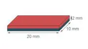 Hasáb mágnes 20x10x2mm