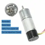 25GA370H 12/24V Speed(10-600RPM）DC Gear Motor with Dual Channel Encoder for DIY