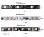 Okos vezérelhető RGB LED Szalag, címezhető, 5m