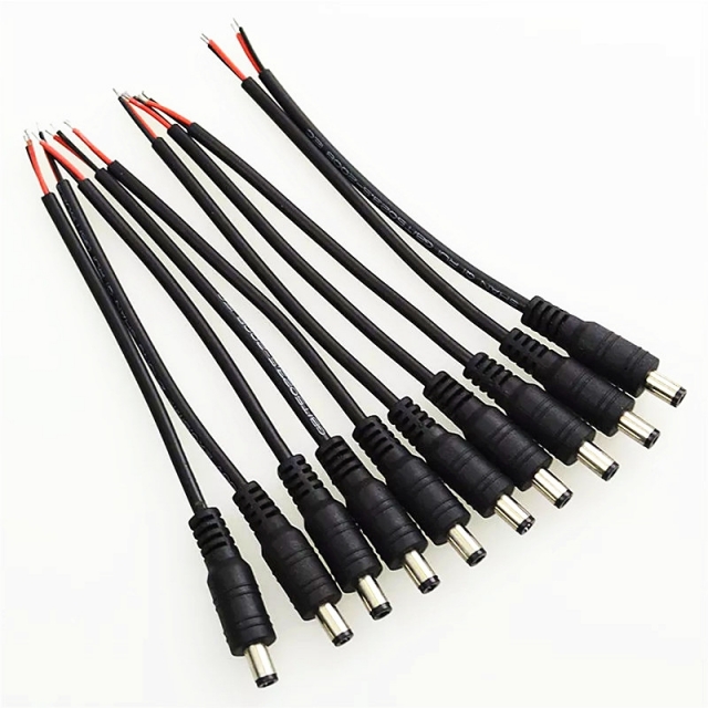 5.5 x 2.1mm  DC Male Jack Plug Connectors Power Extensioin cable