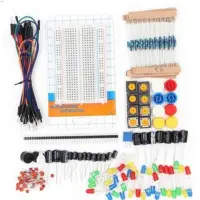 Ellenállás, kondenzátor, led, nyomógomb, próbanyák, kezdő készlet KIT
