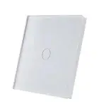 SmartWise érintős üveg előlap T6 okoskapcsolókhoz, fehér, 1 gombos