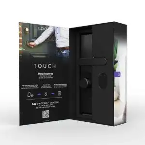 Shelly LOQED érintős okos Wi-Fi + Bluetooth zár, fekete