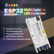Gledopto Elite 2D-MU Advanced WLED Controller – kettő csatornás RGBIC LED vezérlő, mikrofonnal, USB-C, ESP32, Wi-Fi (GL-C-615WL)