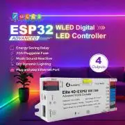 Gledopto Elite 4D-EXMU Advanced WLED Controller – négy csatornás RGBIC LED vezérlő, mikrofonnal, USB-C, ESP32, Wi-Fi, Ethernet (GL-C-618WL)