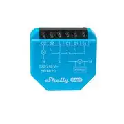 Shelly Plus 2L (Gen3) két áramkörös, csak fázissal működő Wi-Fi + Bluetooth okos relémodul