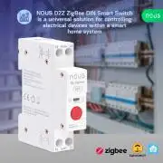 Nous D2Z DIN-sín kompatibilis Tuya Zigbee fogyasztásmérős relémodul 20A