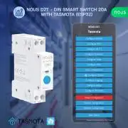Nous D2T DIN-sín kompatibilis Wi-Fi-s fogyasztásmérős relémodul, Tasmota firmware, Matter kompatibilis, 20A
