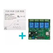 SmartWise 85V-250V AC négy áramkörös, Wi-Fi+Bluetooth NO/NC okosrelé