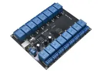 16 Csatornás USB Relés modul, opto-csatolt