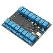 16 Csatornás USB Relés modul, opto-csatolt