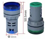 Furatba szerelhető kerek feszültségmér, voltméter, kijelző