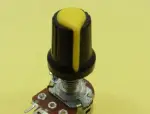 Lineáris potentiométer 10k, sárga KNOB gombbal