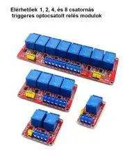 Trigger relés modul 8 csatornás