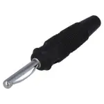 Banándugó, 4mm, 16A, 60V DC, 1.5mm2, nikkelezett, fekete