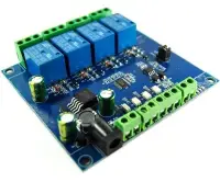 RS485-ről vezérelhető Modbus protokollal vezérlő 4 csatornás relés modul