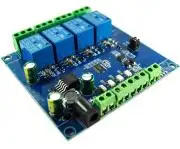 RS485-ről vezérelhető Modbus protokollal vezérlő 4 csatornás relés modul