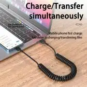 Spirál USB töltő kábel USB C-type