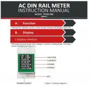 Digitális Feszültség, árammérő, teljesítmény, fogyasztás mérő 220V, 230V, max 100A