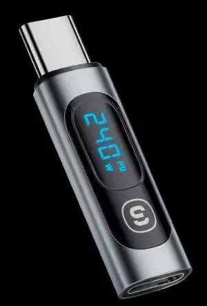 USB C-type fogyasztásmérő, nagy teljesítményű töltés és adatátvitel