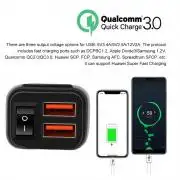 Motoros USB gyorstöltő feszültség kijelzéssel, duál Anya
