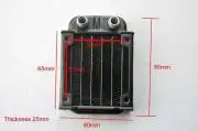 Vízhűtő radiátor, elektronikai, GPU, CPU, chip, Peltier, 60mm