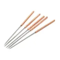 Furat és nozzle tisztító tű készlet, rozsdamentes rugóacél, réz fogantyú, 0.6mm, 5db/készlet